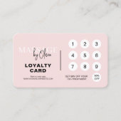 Pink Massage Therapy Loyalty Card with QR Code 名刺 (正面)