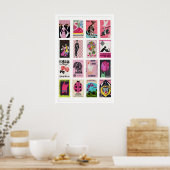 Pink Matchbox Label Collage, Vintage Ephemera ポスター (キッチン)