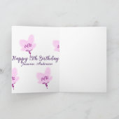 Pink mauve floral 15th birthday quinceanera name d カード (内部)