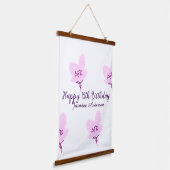 Pink mauve floral 15th birthday quinceanera name d 吊り下げ型タペストリー (傾斜あり)