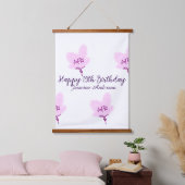 Pink mauve floral 15th birthday quinceanera name d 吊り下げ型タペストリー (寝室)