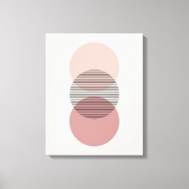 Pink & Mauve Minimalist Circle Wall Art Canvas キャンバスプリント