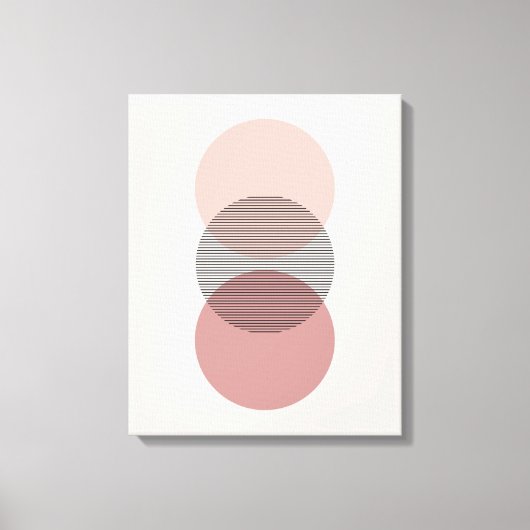 Pink & Mauve Minimalist Circle Wall Art Canvas キャンバスプリント (正面)