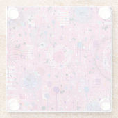 Pink Maximalist Abstract Art  ガラスコースター (裏面)
