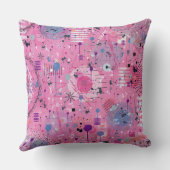 Pink Maximalist Abstract Art  クッション (裏面)
