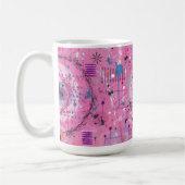 Pink Maximalist Abstract Art  コーヒーマグカップ (左)