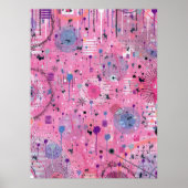 Pink Maximalist Abstract Art  ポスター (正面)