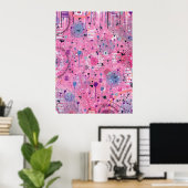 Pink Maximalist Abstract Art  ポスター (ホームオフィス)