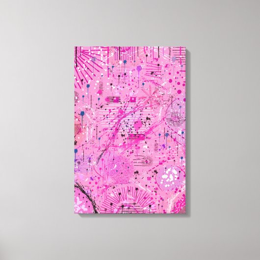 Pink Maximalist Abstract: Raspberry Sundae キャンバスプリント (正面)