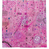 Pink Maximalist Abstract: Raspberry Sundae シャワーカーテン (正面)