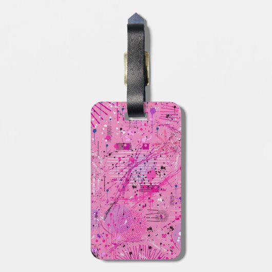 Pink Maximalist Abstract: Raspberry Sundae ラゲッジタグ (裏面縦)