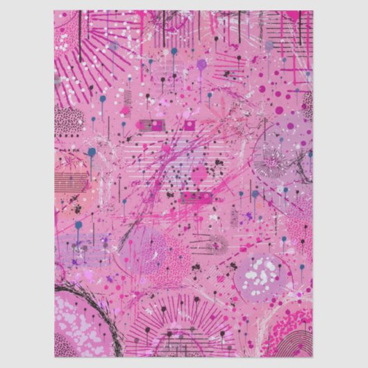 Pink Maximalist Abstract: Raspberry Sundae 薄葉紙 (正面)