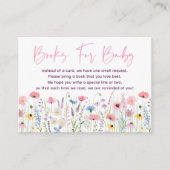 Pink Meadow Wildflowers Baby Shower Book Request エンクロージャーカード (正面)