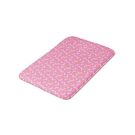 Pink Memphis Pattern Bath Mat バスマット (アングル)