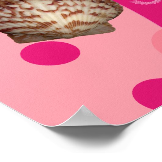 Pink Merfaery and Dolphin Print ポスター (角)