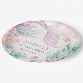Pink Mermaid 1st Birthday Oneder The Sea ペーパープレート (アングル)