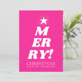 Pink Merry Christmas Non Photo Holiday Card シーズンカード (スタンド正面)