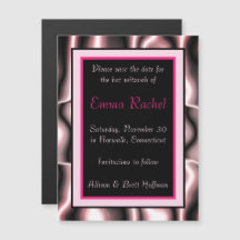 Pink Metal Magnetic Save the Date Card