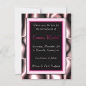 Pink Metal Magnetic Save the Date Card マグネット招待状 (正面)