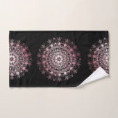 Pink Metallic Black | Floral Mandala | Monogram ハンドタオル (ハンドタオル)