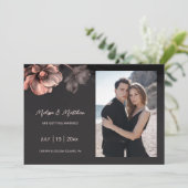 Pink Metallic Flowers Black Wedding セーブザデート (スタンド正面)