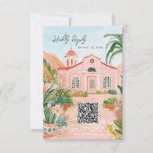 Pink Mexico Destination QR Code 出欠カード (正面)