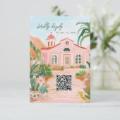 Pink Mexico Destination QR Code 出欠カード (スタンド正面)