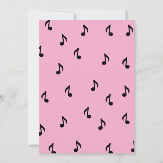 Pink Microphone Kids Birthday Invitation 招待状 (裏面)