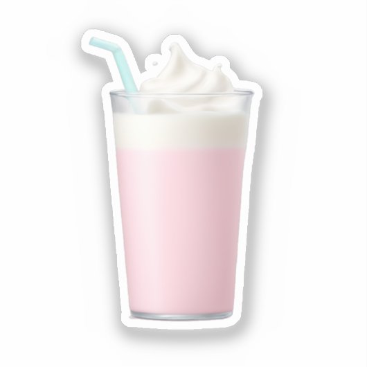 Pink Milkshake Emoji シール (正面)