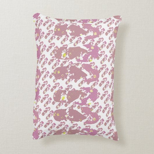 Pink Mini Flop Flop Pattern アクセントクッション (裏面(縦))