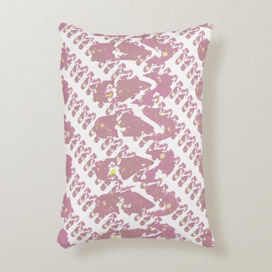 Pink Mini Flop Flop Pattern アクセントクッション (正面(垂直))