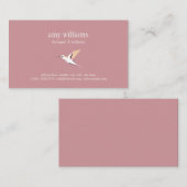 Pink minimal femenine hummingbird illustration 名刺 (正面/裏面)