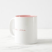 Pink Minimal Script Bridal Year ツートーンマグカップ (正面左)