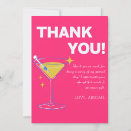 Pink Minimalist 30th Birthday Thank You Cards    サンキューカード
