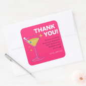 Pink Minimalist 30th Birthday Thank You Cards    スクエアシール (封筒)