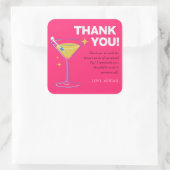 Pink Minimalist 30th Birthday Thank You Cards    スクエアシール (バッグ)