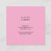 Pink Minimalist and elegant Business Card スクエア名刺 (裏面)
