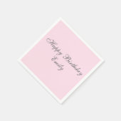 Pink Minimalist Birthday Party Napkins スタンダードカクテルナプキン (角)