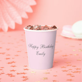 Pink Minimalist Birthday Party Paper Cup 紙コップ