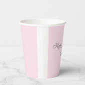 Pink Minimalist Birthday Party Paper Cup 紙コップ (右)