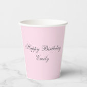 Pink Minimalist Birthday Party Paper Cup 紙コップ (正面)