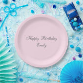 Pink Minimalist Birthday Party Paper Plates ペーパープレート (パーティー)