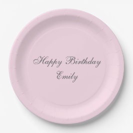 Pink Minimalist Birthday Party Paper Plates ペーパープレート