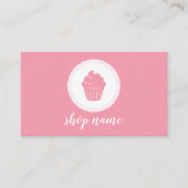 Pink Minimalist Cupcake Baker Business Card 名刺 (正面)