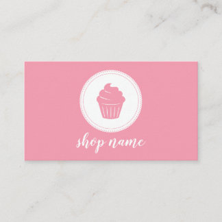 Pink Minimalist Cupcake Baker Business Card 名刺
