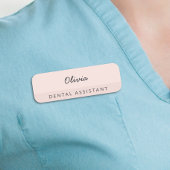 Pink Minimalist Dental Assistant 名札