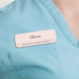 Pink Minimalist Dental Assistant 名札