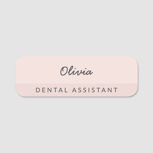 Pink Minimalist Dental Assistant 名札 (正面)