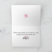 Pink Minimalist Floral Mother's Day Greeting Card カード (内部)