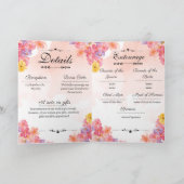 Pink Minimalist Floral Wedding Invitation Card カード (内部)